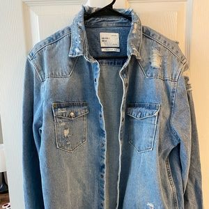 Zara Large Distressed Denim Jacket